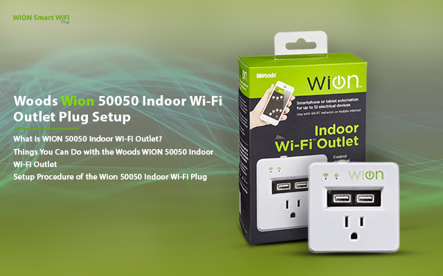 WiOn 50050 Indoor WiFi Plug With 1 Grounded Outlet; White